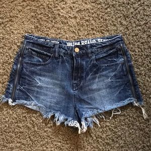 Volcom brand high waisted jean shorts